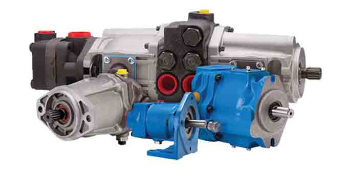 collage of hydraulic pumps